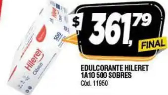 Supermercados Yaguar Hileret Edulcorante 1A10 500 Sobres oferta