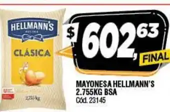Supermercados Yaguar Hellmann's Mayonesa 2.755 kg Bsa oferta