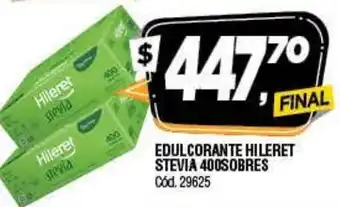 Supermercados Yaguar Hileret Edulcorante Stevia 400Sobres oferta