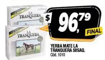 Supermercados Yaguar Tranquera Yerba Mate La 50 Saq oferta