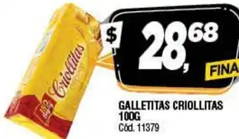 Supermercados Yaguar Criollitas Galletitas 100 g oferta