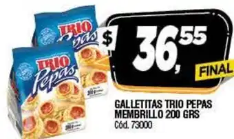 Supermercados Yaguar Trio Pepas Galletitas Membrillo 200 grs oferta