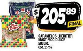 Supermercados Yaguar Pico Dulce Caramelos Lheritier Mast 500 gr oferta