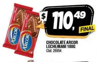 Supermercados Yaguar Arcor Chocolate Leche/Mani 100g oferta