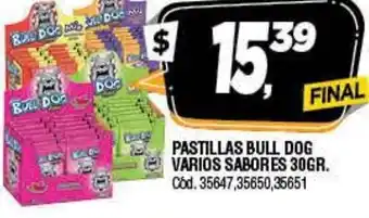 Supermercados Yaguar Bull Dog Pastillas 30gr oferta