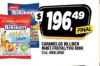 Supermercados Yaguar Billiken Caramelos Mast.frutal/yog 600g oferta