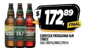 Supermercados Yaguar Patagonia Cerveza N/R 730cc oferta