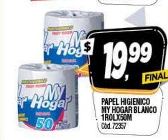 Supermercados Yaguar Papel Higienico My Hogar Blanco 1Rolx50m oferta
