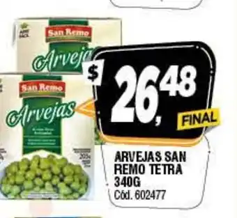 Supermercados Yaguar Arvejas San Remo Tetra 340g oferta