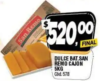 Supermercados Yaguar San Remo Dulce Bat. Cajon 5kg oferta
