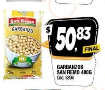 Supermercados Yaguar San Remo Garbanzos 400g oferta