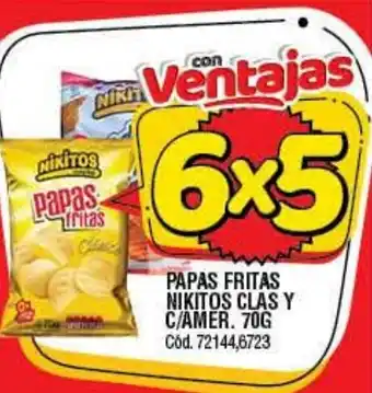Supermercados Yaguar Nikitos Papas Fritas Clas Y C/Amer 70g oferta