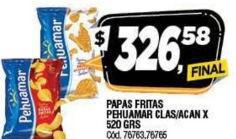 Supermercados Yaguar Pehuamar Papas fritas Clas/Acan x 520grs oferta