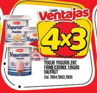 Yogur Yoguris.Ent Firme Cremix 120grs Vai/Frut