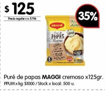 Disco Puré de papas maggi 125g oferta