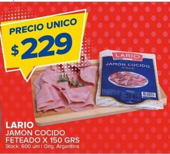 Carrefour Maxi Jamón cocido lario x 150g oferta