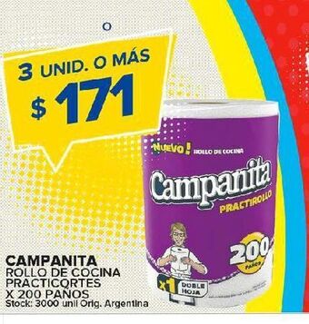 Carrefour Maxi Rollo de cocina campanita x 200 paños oferta