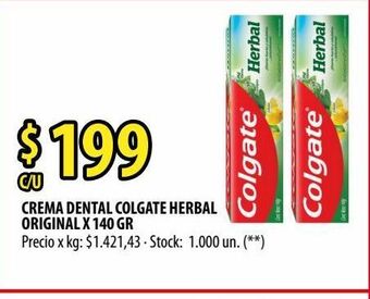 Punto Mayorista Crema dental colgate herbal original x 140 gr oferta