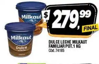 Supermercados Yaguar Milkaut Dulce Leche Familiar Pot 1kg oferta