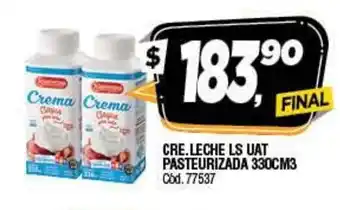 Supermercados Yaguar Cre.Leche LS Uat Pasteurizada 330cm3 oferta