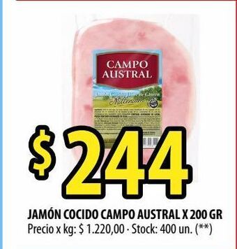 Punto Mayorista Jamón cocido campo austral x 200 gr oferta