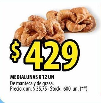 Medialunas x 12 un de manteca y de grasa.