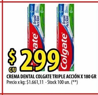 Punto Mayorista Crema dental colgate triple acción x 180 gr oferta