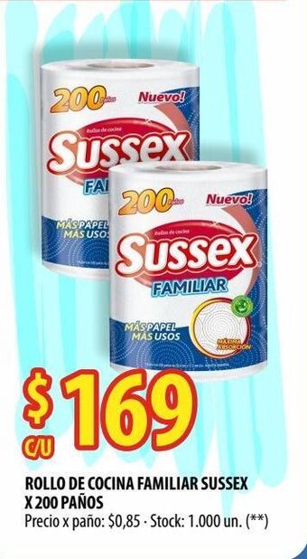 Punto Mayorista Rollo de cocina familiar sussex x 200 paños oferta