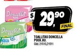 Supermercados Yaguar Doncella Toallitas Pock 8u oferta