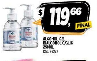 Supermercados Yaguar Alcohol Gel Bialcohol C/Glic 250ml oferta