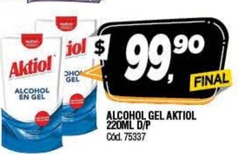 Supermercados Yaguar Aktiol Alcohol Gel 220ml D/P oferta