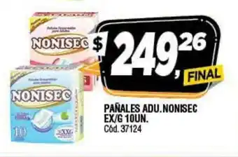 Supermercados Yaguar Pañales Adu.Nonsec Ex/G 10 un oferta