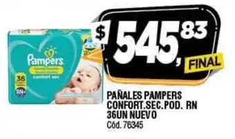 Supermercados Yaguar Pampers Pañales Confort Sec.POD Rn 36un Nuevo oferta