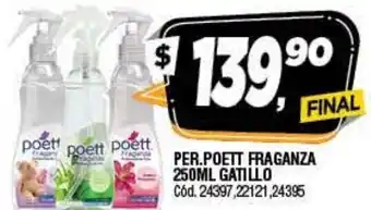 Supermercados Yaguar Poett Per. Fraganza 250ml Gatillo oferta