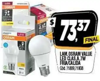 Supermercados Yaguar Lam.Osram Value Led Clas. A 7W Fria/Calida oferta