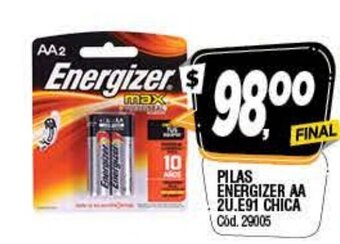 Supermercados Yaguar Energizer Pilas AA 2u. E91 Chica oferta