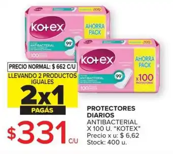 Carrefour Market Kotex Protectores Diarios x 100u oferta