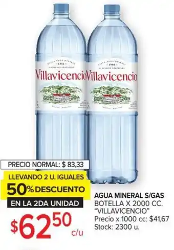 Carrefour Market Villavicencio Agua Mineral S/Gas x 2000cc oferta