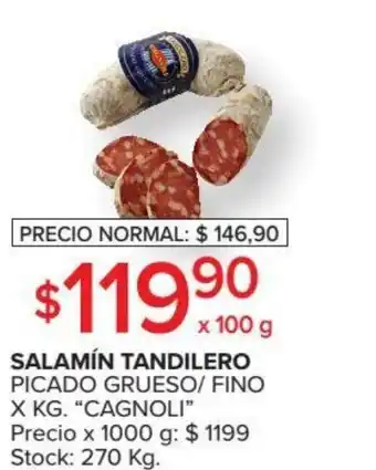 Carrefour Market Cagnoli Salamín Tandilero x 100g oferta
