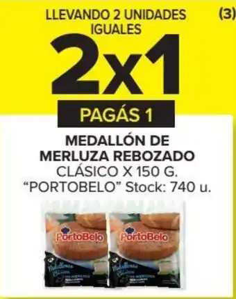 Carrefour Market 2x1 Portobelo Medallón de Merluza Rebozado x 150g oferta