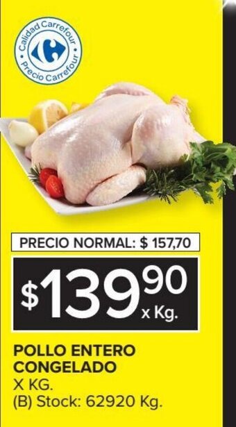 Carrefour Market Pollo Entero Congelado x kg oferta