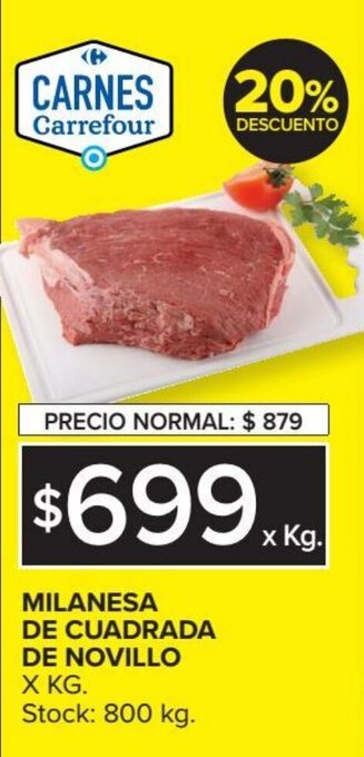 Carrefour Market Milanesa de Cuadrada de Novillo oferta