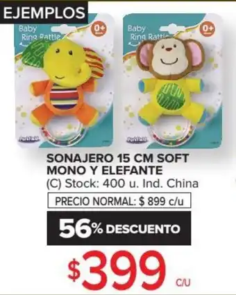 Carrefour Market Sonajero 15cm Soft Mono y Elefante oferta