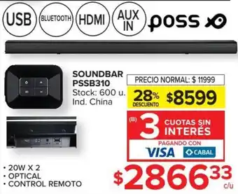 Carrefour Market Poss Soundbar PSSB310 oferta