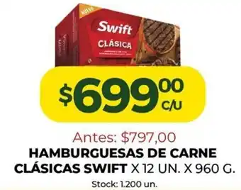 Super MAMI Swift Hamburguesas de Carne Clásicas x 12un. x 960g oferta