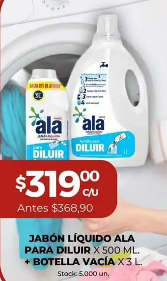 Super MAMI Ala para Diluir Jabón Líquido x 500ml + Botella Vacía x 3L oferta