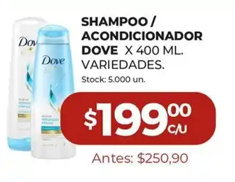 Super MAMI Dove Shampoo/ Acondicionador x 400ml oferta