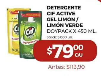 Super MAMI Cif Active Gel Limón / Limón Verde Detergente x 450ml oferta