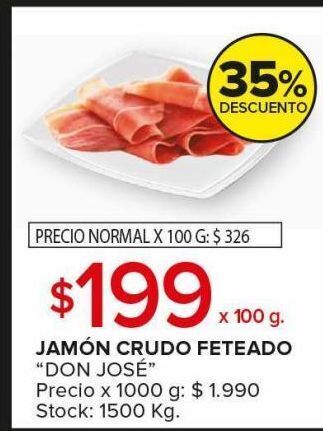 Carrefour Maxi Jamón crudo feteado x 100g oferta