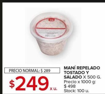 Carrefour Maxi Maní repelado tostado y salado x 500g oferta